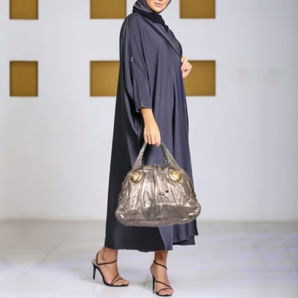 GUCCI $1595 Hysteria Metallic Bronze Leather Gold Hardware Tote Bag - Picture 3 of 10